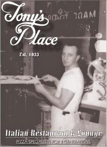 A vintage photo of Anthony Sr. working the ovens now graces the menu's front cover.